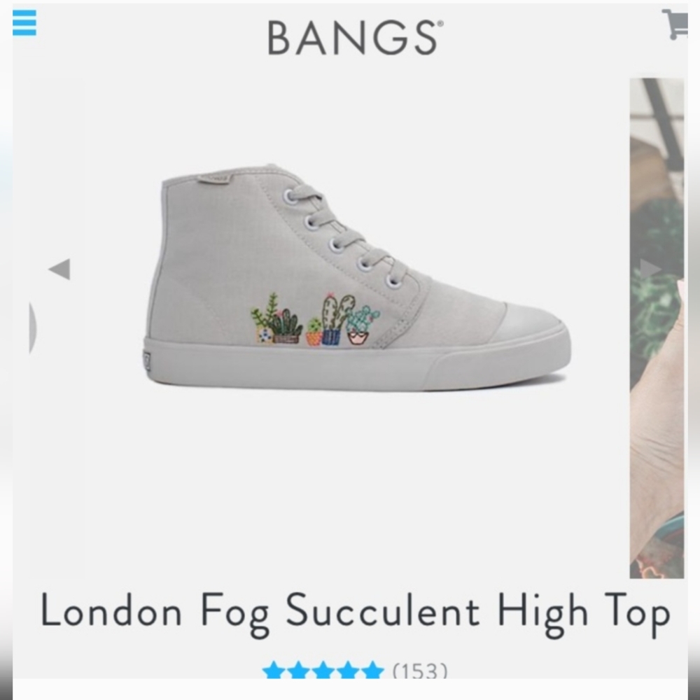 BANGS London Fog Succulent high tops size 8.5 Women's
